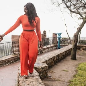 JLUXLABEL Orange Matching Coord